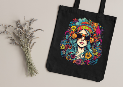 Tote Bag Psychedelic Designs – 100 modèles au choix – Noir ou Blanc