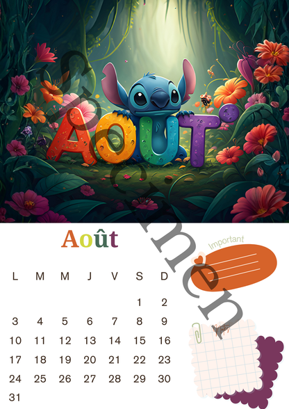 Calendrier Stitch 2026