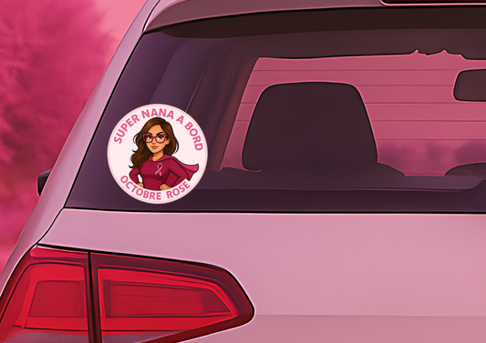 Autocollant Voiture Octobre Rose – Édition solidaire 🎀