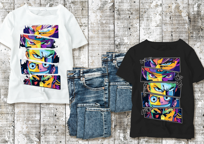 ⚡ T-shirt Anime Héros – Regard de Guerriers enfants