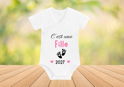 👶 Body Bébé Personnalisé - Annonce Naissance 2026/2027