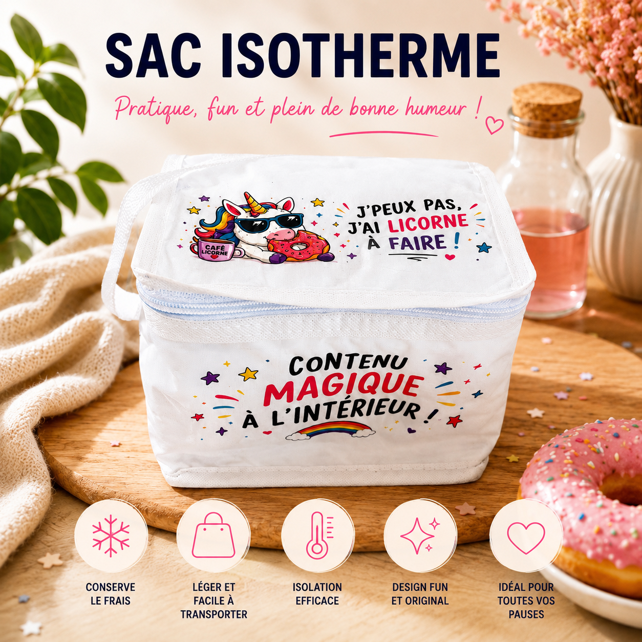 Sac isotherme personnalisé – Compact, pratique et original (3 L)