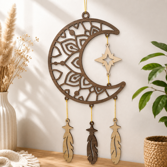 Attrape-rêves en bois – Collection Lune & Fée
