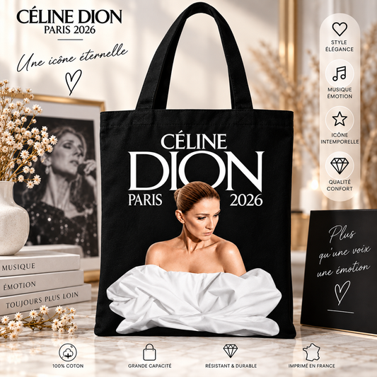 Tote Bag Céline Dion – Modèle 4 – Noir