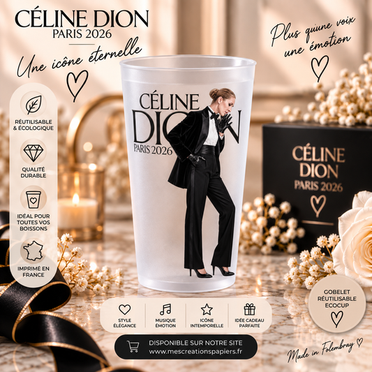 Gobelet Céline Dion – Modèle 3 – Givré