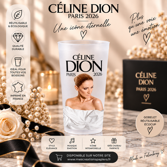 Gobelet Céline Dion – Modèle 2 – Givré