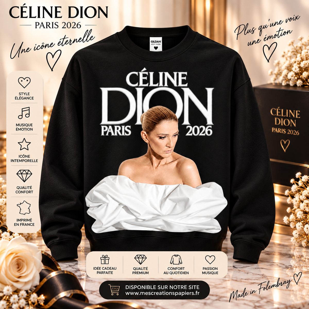 Sweat Céline Dion noir – Modèle 1