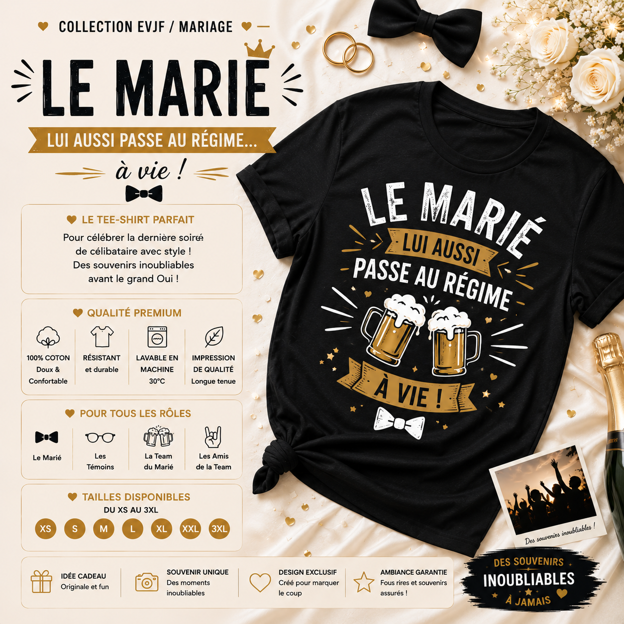 🍻 "The Groom" T-Shirt – Bachelor Party Edition