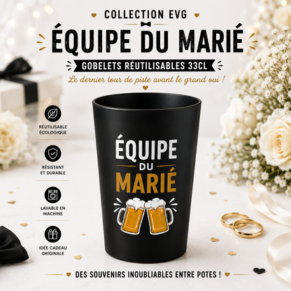 Gobelet EVG personnalisé – Équipe du Marié – 33 cl