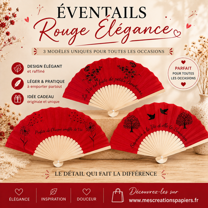 Éventail Rouge – Élégance & Raffinement