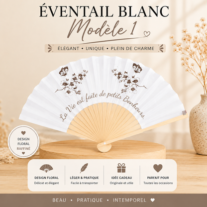 Éventail Blanc – Élégance & Raffinement