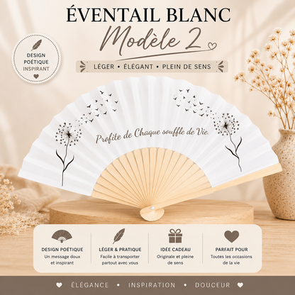 Éventail Blanc – Élégance & Raffinement