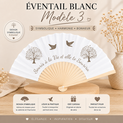 Éventail Blanc – Élégance & Raffinement