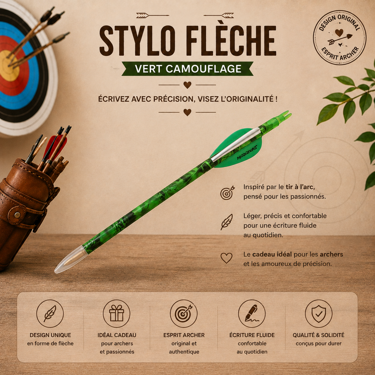 Stylo flèche Sharrow – Design Archerie