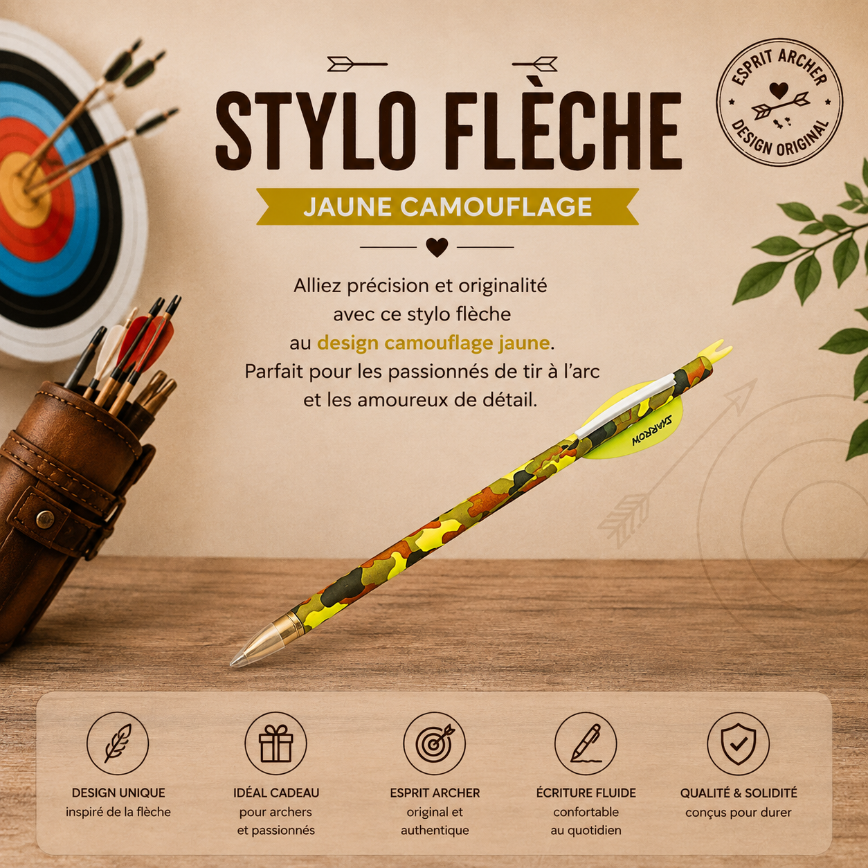 Stylo flèche Sharrow – Design Archerie