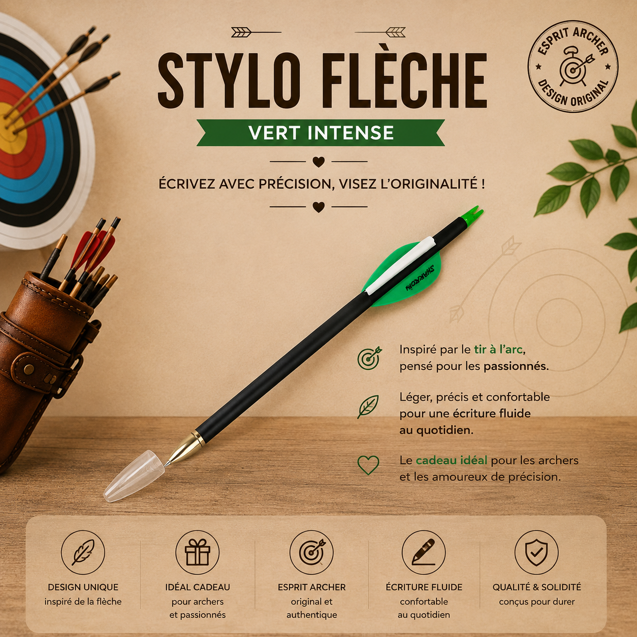 Stylo flèche Sharrow – Design Archerie
