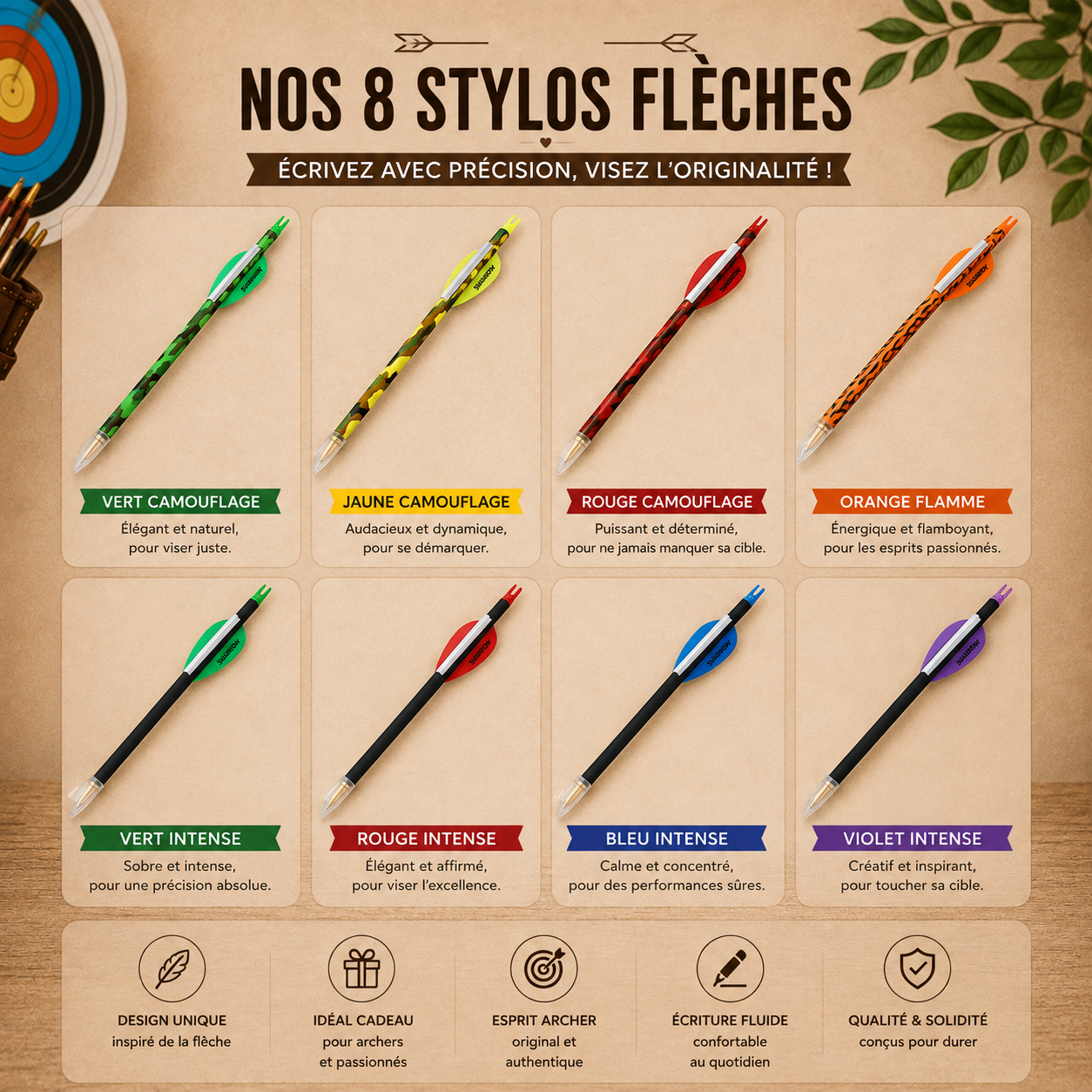 Stylo flèche Sharrow – Design Archerie