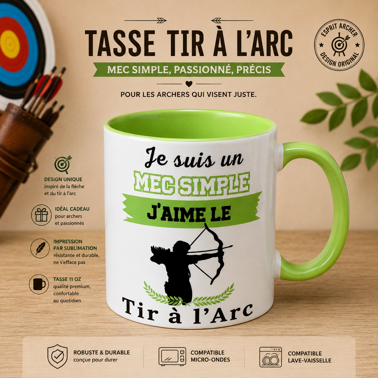 🏹 Personalized Mug - "Archery" Collection (5 Designs to choose from)