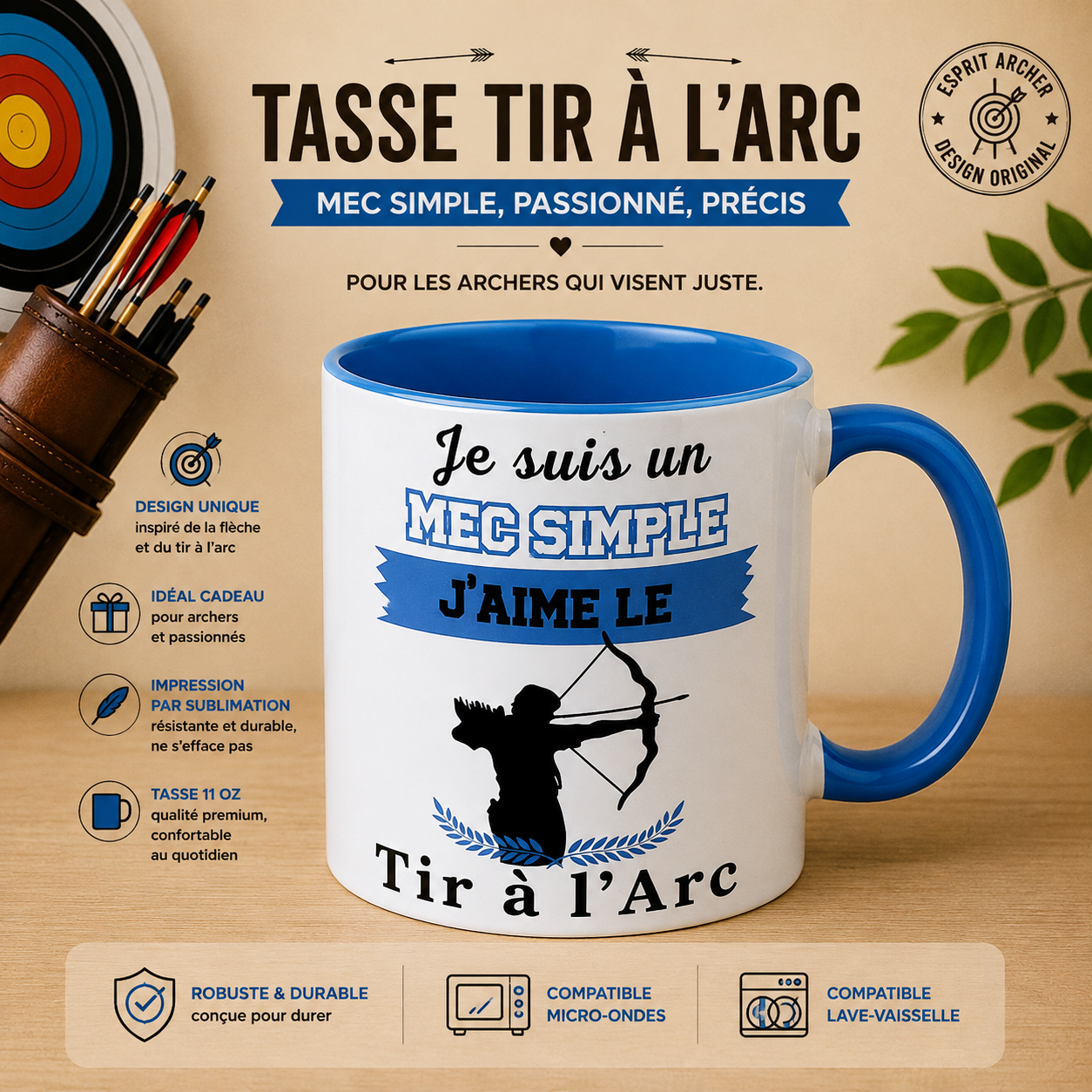 🏹 Personalized Mug - "Archery" Collection (5 Designs to choose from)