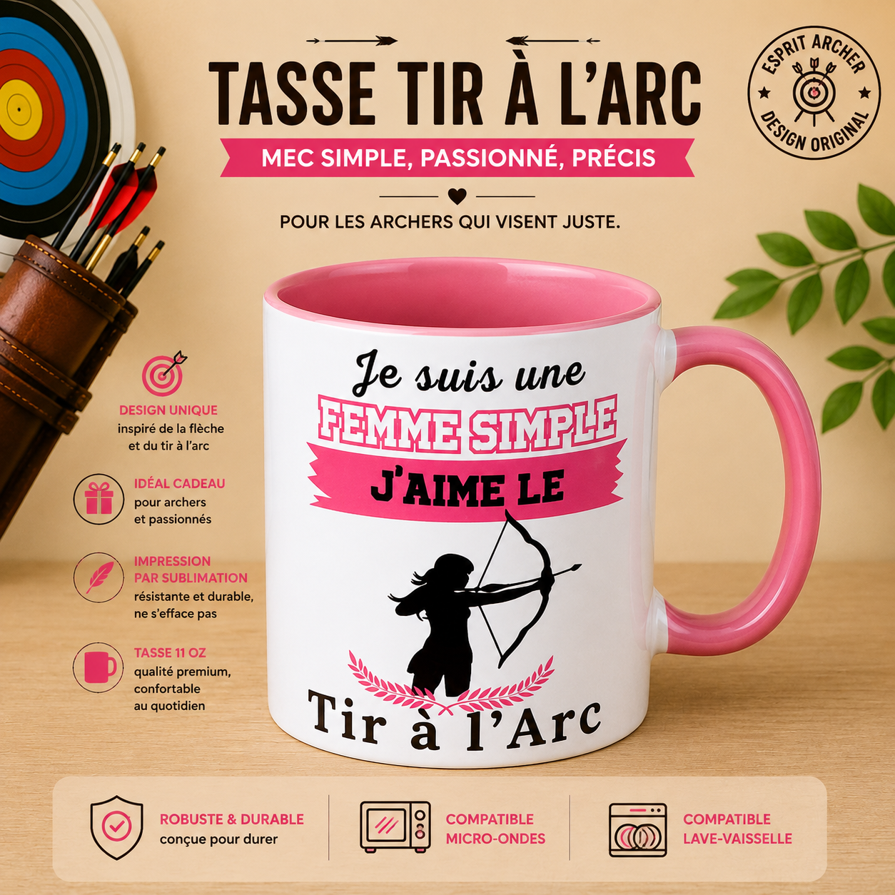 🏹 Personalized Mug - "Archery" Collection (5 Designs to choose from)