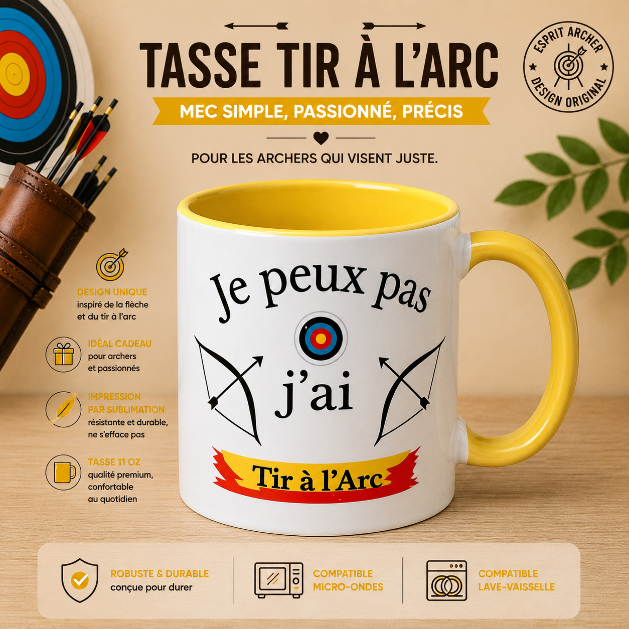 🏹 Personalized Mug - "Archery" Collection (5 Designs to choose from)