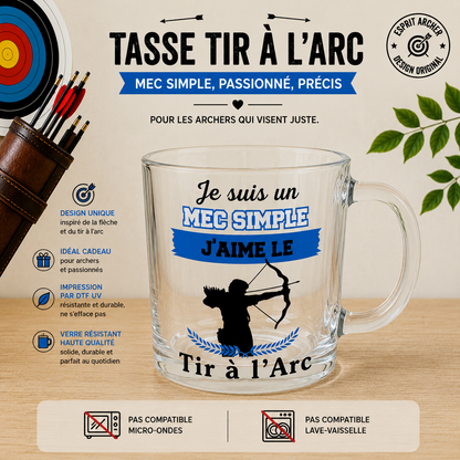 Personalized Clear Glass Mug - "Archery" Collection (5 Designs to choose from)