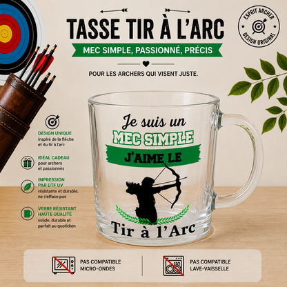 Personalized Clear Glass Mug - "Archery" Collection (5 Designs to choose from)