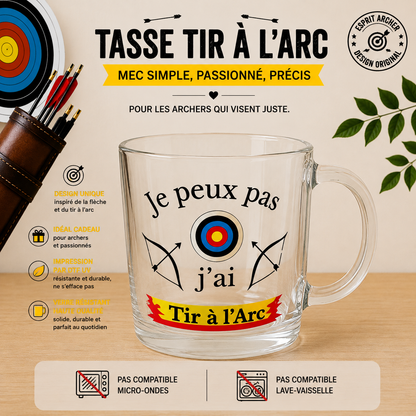 Personalized Clear Glass Mug - "Archery" Collection (5 Designs to choose from)