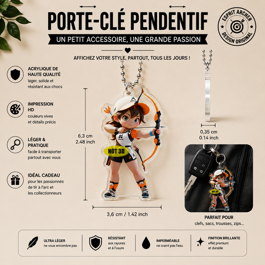 🏹 Archer Keychain / Pendant – Flat Acrylic