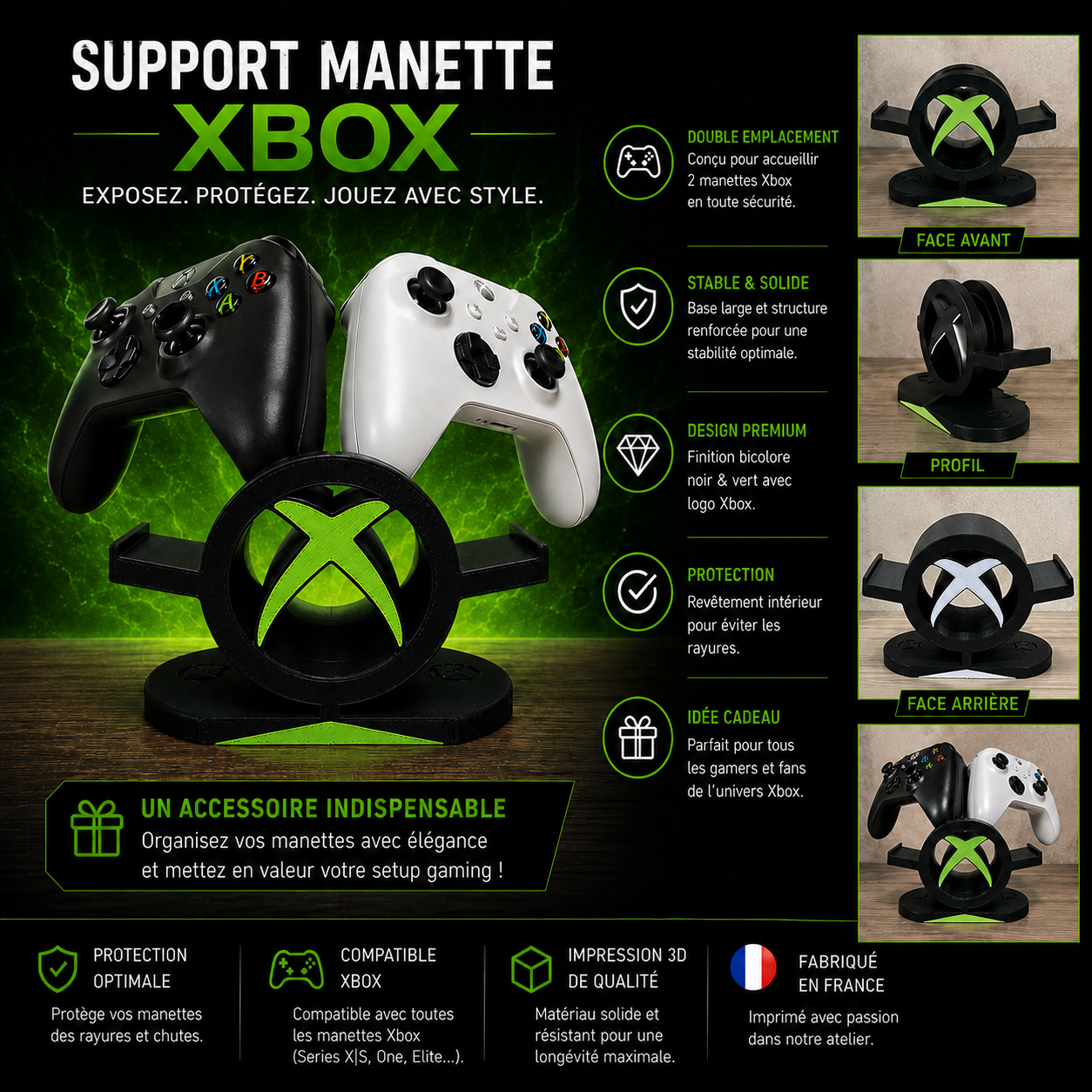Xbox controller stand - Dual 3D printed stand