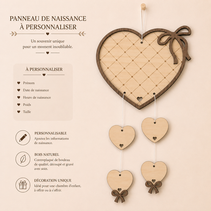 👶 Panneau naissance bébé personnalisé