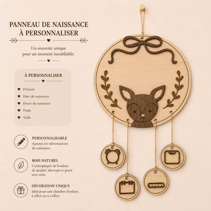 👶 Panneau naissance bébé personnalisé