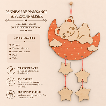 👶 Panneau naissance bébé personnalisé