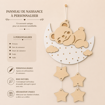👶 Panneau naissance bébé personnalisé