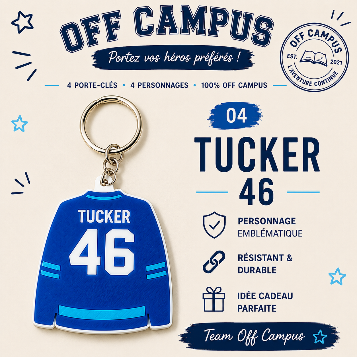 Porte-clé Maillot Hockey Personnalisé 🏒💙