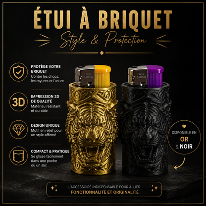 Étui de Briquet Original avec briquet – Impression 3D Tigre