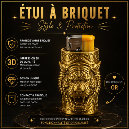 Étui de Briquet Original avec briquet – Impression 3D Tigre