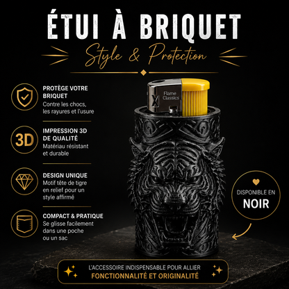 Étui de Briquet Original avec briquet – Impression 3D Tigre