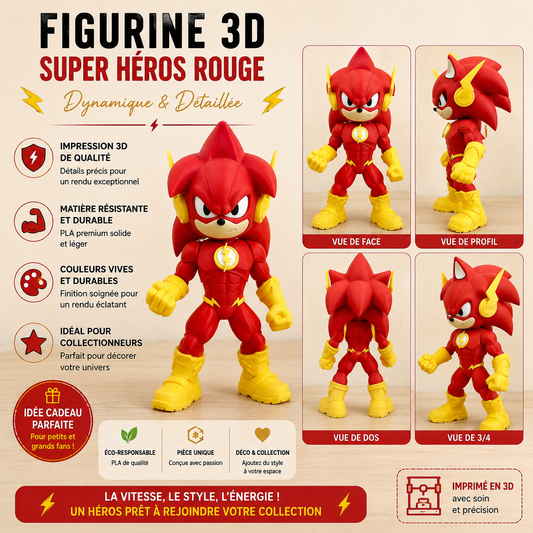 Sonic Flash Figurine – 3D Printed ⚡🔴