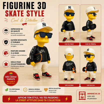 Bart Simpson Skateboarder Figurine – 3D Print 🎮🛹