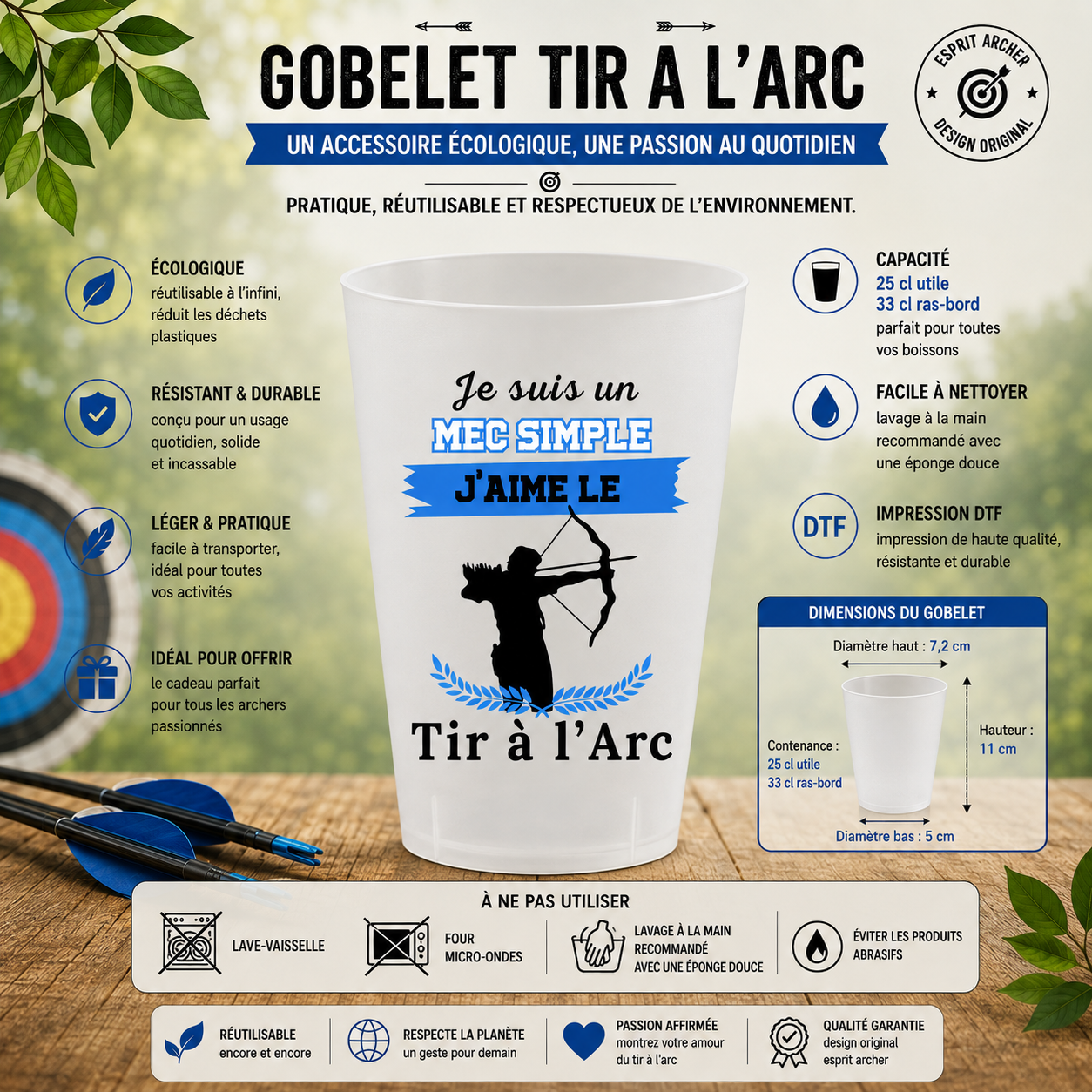 🎯 "Archery" Cups - Humor and Passion Collection
