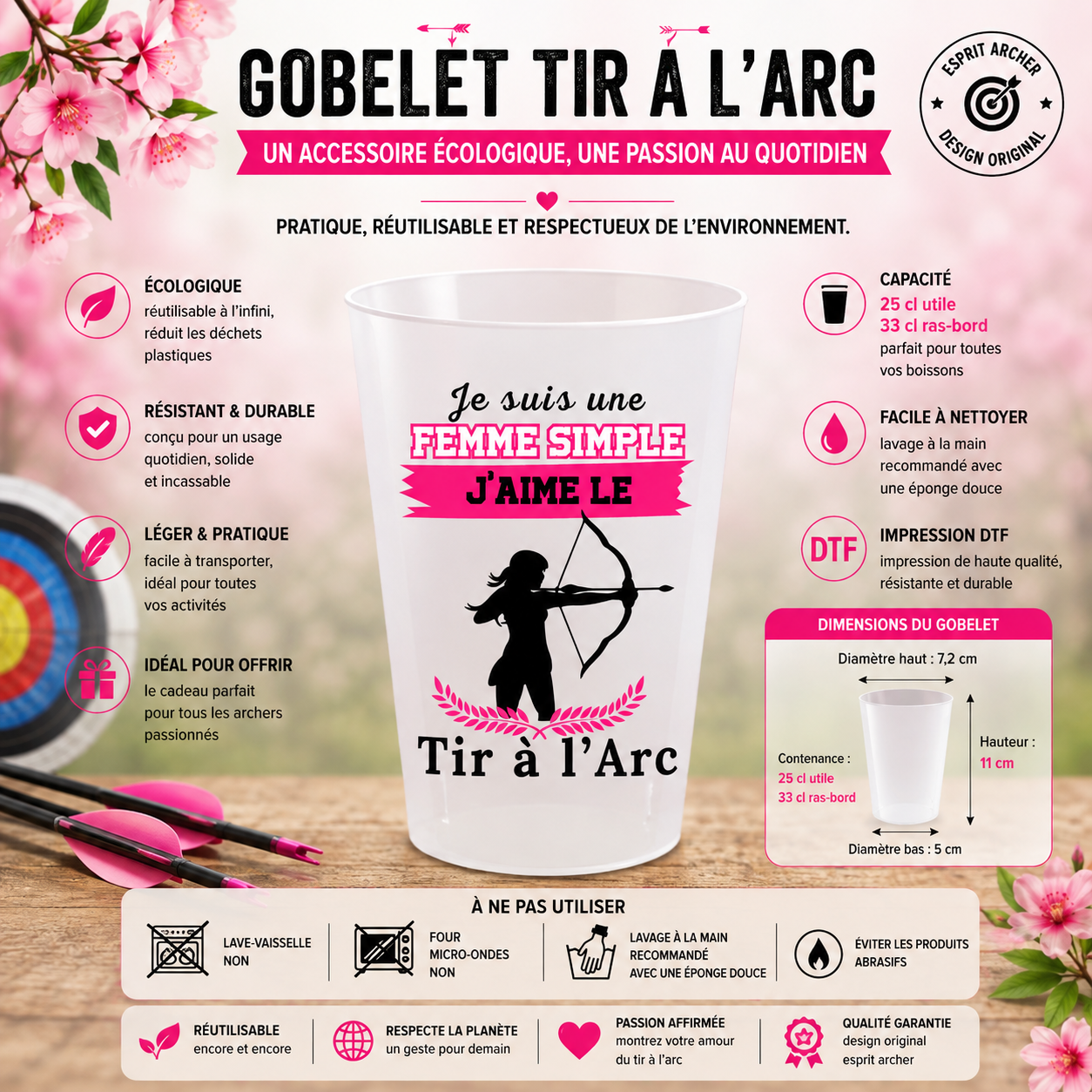 🎯 "Archery" Cups - Humor and Passion Collection