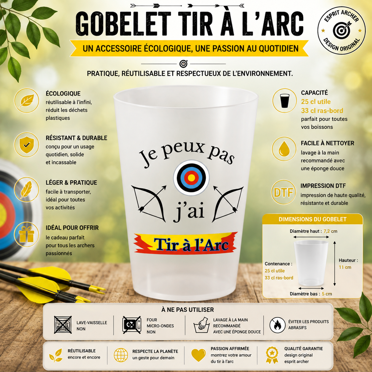 🎯 "Archery" Cups - Humor and Passion Collection