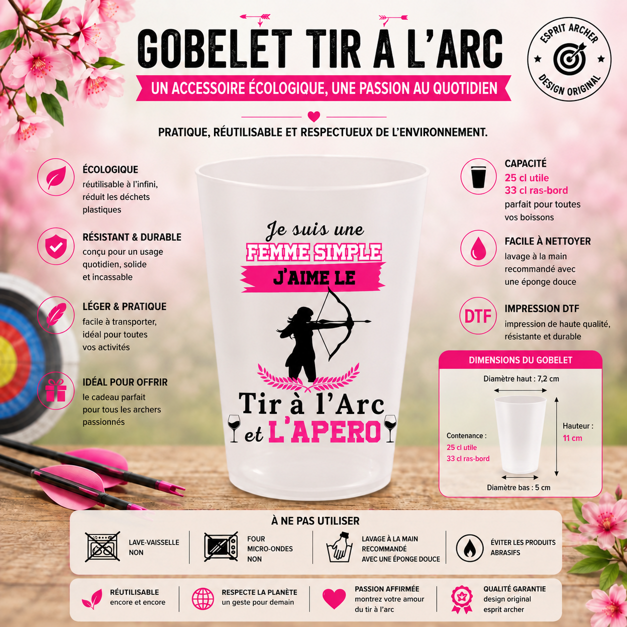 🎯 "Archery" Cups - Humor and Passion Collection