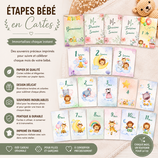 Baby Milestone Cards - Animals