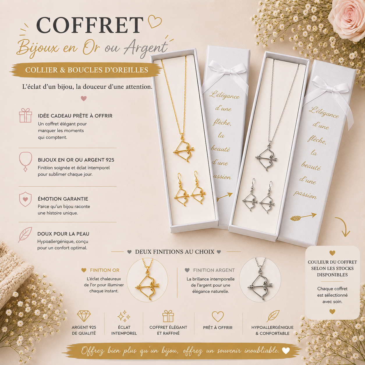Coffret Bijoux Arc & Flèches – L’élégance d’une passion