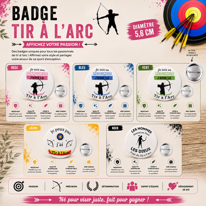 Glossy Laminated Button Badge 56mm - Archery Theme