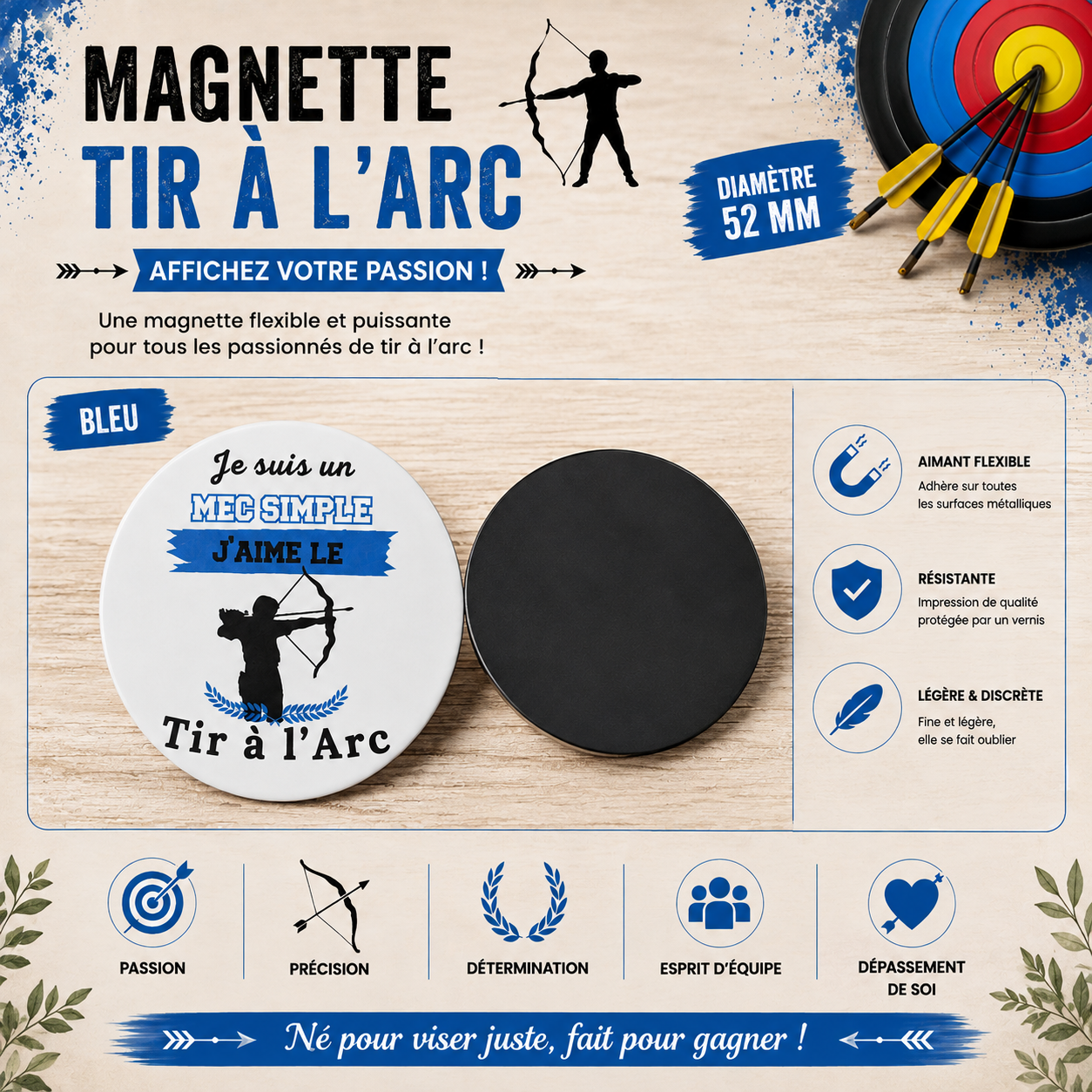 Flexible Magnet 52mm - Archery Theme