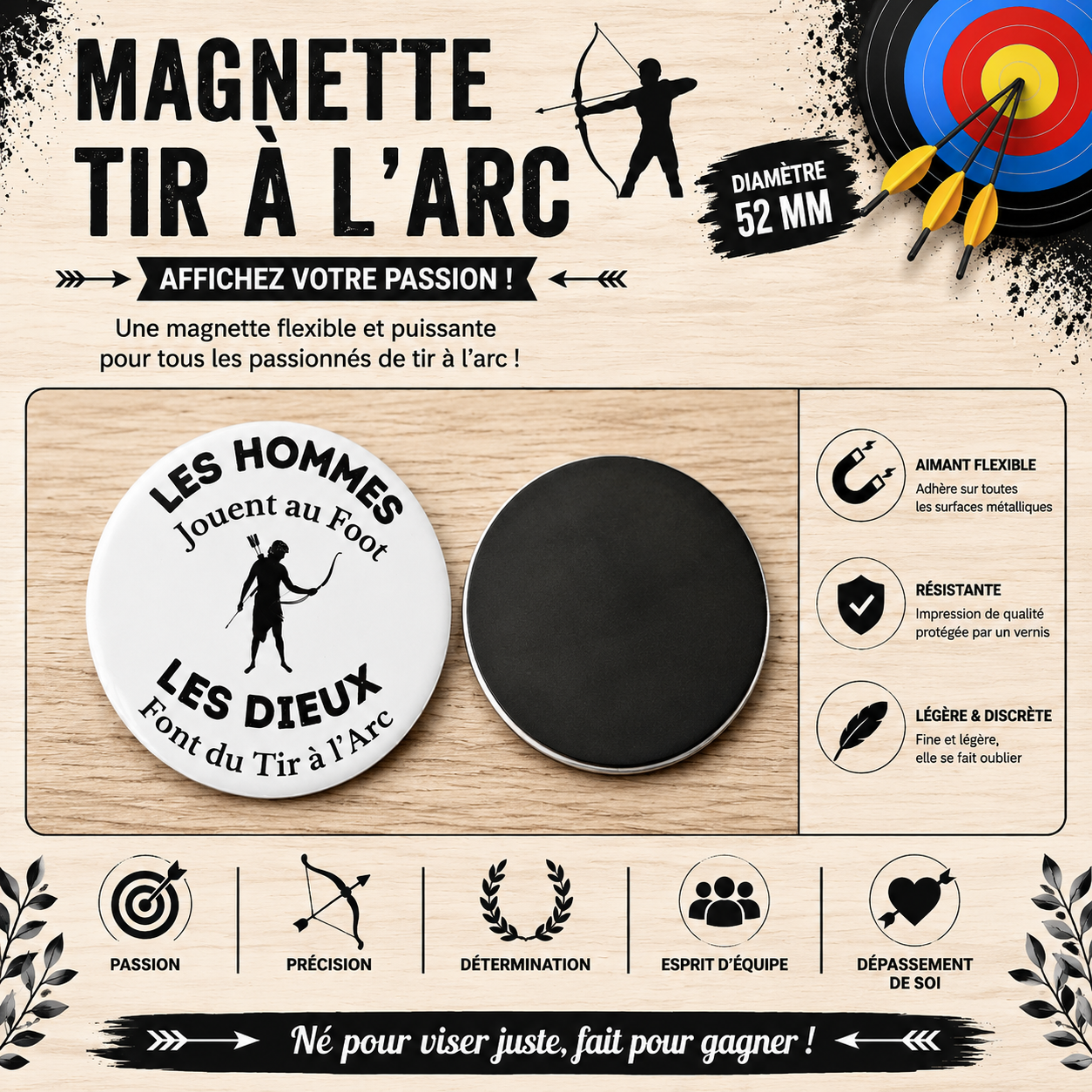 Flexible Magnet 52mm - Archery Theme