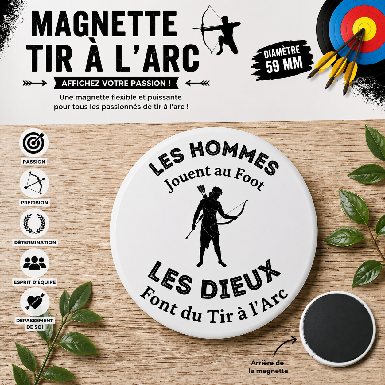 Glossy Rigid Fridge Magnet 59mm - Archery Theme